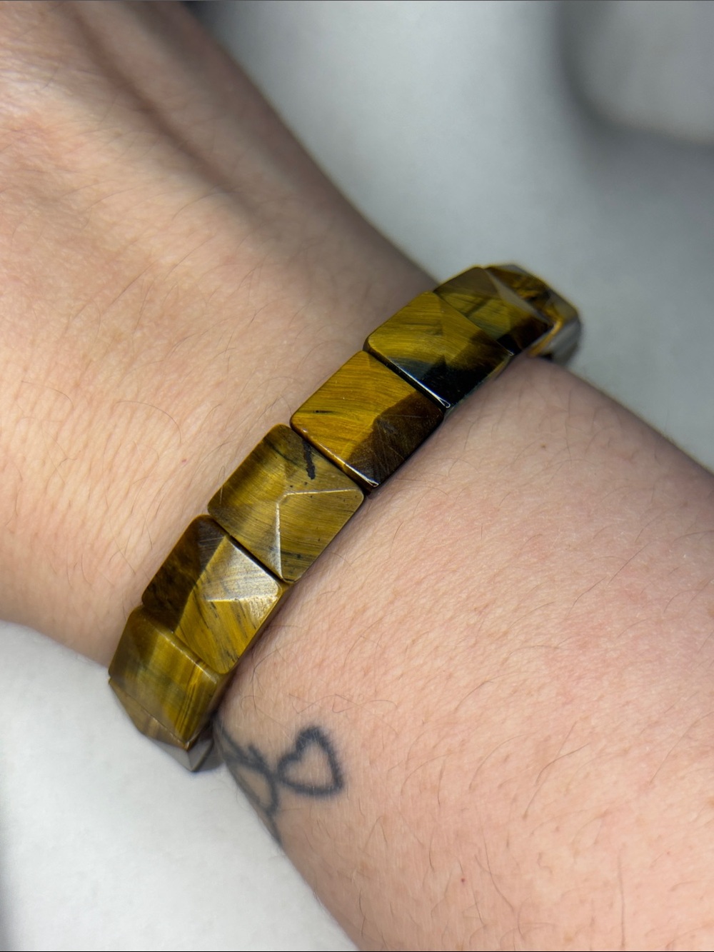 Tiger's Eye Faceted Stretch Bracelet - Brown